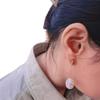 Cold simple zircon inlaid stud earrings silver needle natural freshwater baroque irregular pearl fishtail earrings
