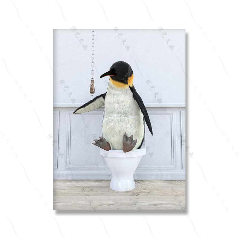 Tier Retro Bad Toilette Wand Kunst Leinwand Malerei Lustige Panda Dinosaurier Flamingo Badewanne Poster Druck Kinderzimmer Wohnkultur