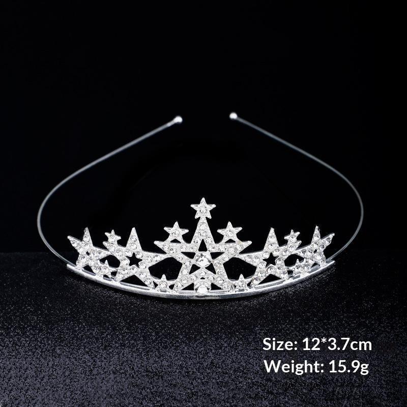 Romantic Princess Crown For Girls Rhinestone Crystal Hair Crowns Queen Headband Bridal Headdress Tiaras Hair Jewelry Accessories