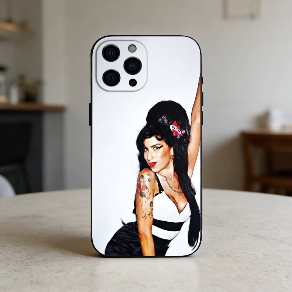 Amy W-Winehouse Phone Case For iPhone 17,16,15,14,13,12,11 Plus,Pro Max,SE4Soft Silicone Black Cover iPhone17air