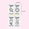 W89C 125Pcs Thank You Stickers Rectangular Wrapping Labels Self-adhesive Labels for Wedding Small Businesses, Online Retailer