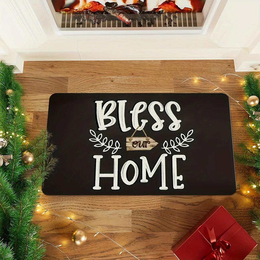 Christmas Doormat with Ornaments (1pc) - Indoor Outdoor Winter Welcome Mat for Front & Rear Entry 40x60cm