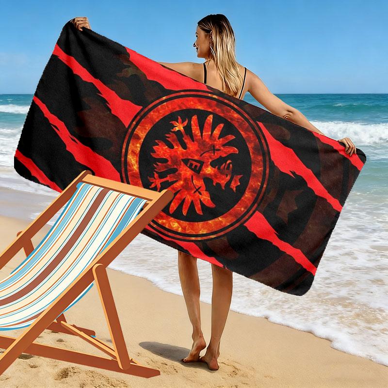 Eintracht Frankfurt Print Beach Towel, Large Soft Quick Dry Towel for Beach Camping Swimming