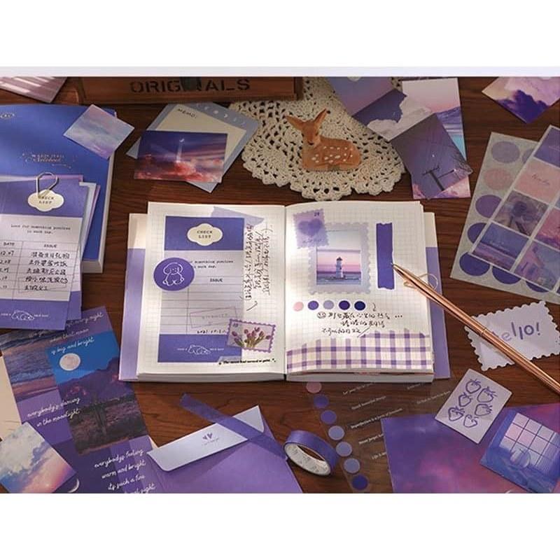 Stationery set collage materials vintage scrapbook planner bullet journal A6 binder DIY journaling handmade gift children elementary school girls cute