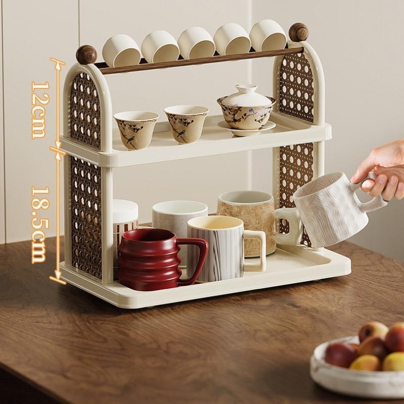 Mehrzweck-Becherhalter-Organizer - Abtropfgestell für Kaffeetassen, Teetassen & Küchenglasware mit platzsparendem Design