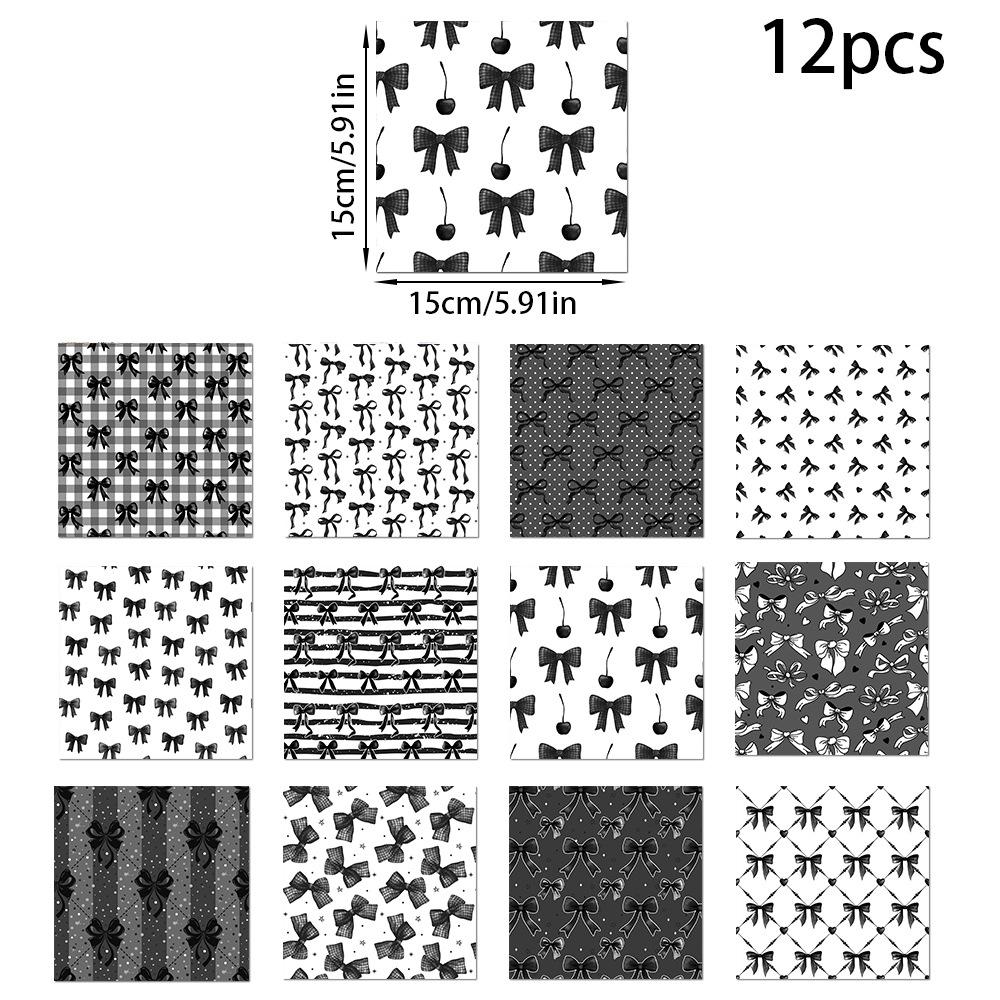 12pcs/set, Birthday Party, Creative Bow Tie, DIY Gift, Gift Box Packaging Paper, Party Decoration Supplies, Holiday Decoration