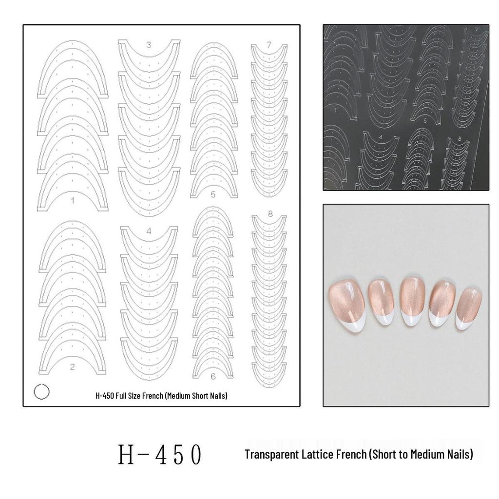 Clear French Nail Art Stickers: Ultra-Thin Stencils for Short & Long Nails, Glue Application Tool
