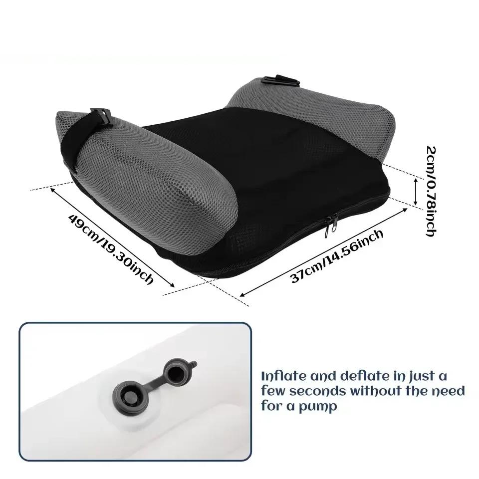 

Надувное автокресло-бустер ПВХ Надувная подушка сиденья Портативная дорожная подушка сиденья с сумкой для хранения Узкое детское сиденье без спинки чёрный