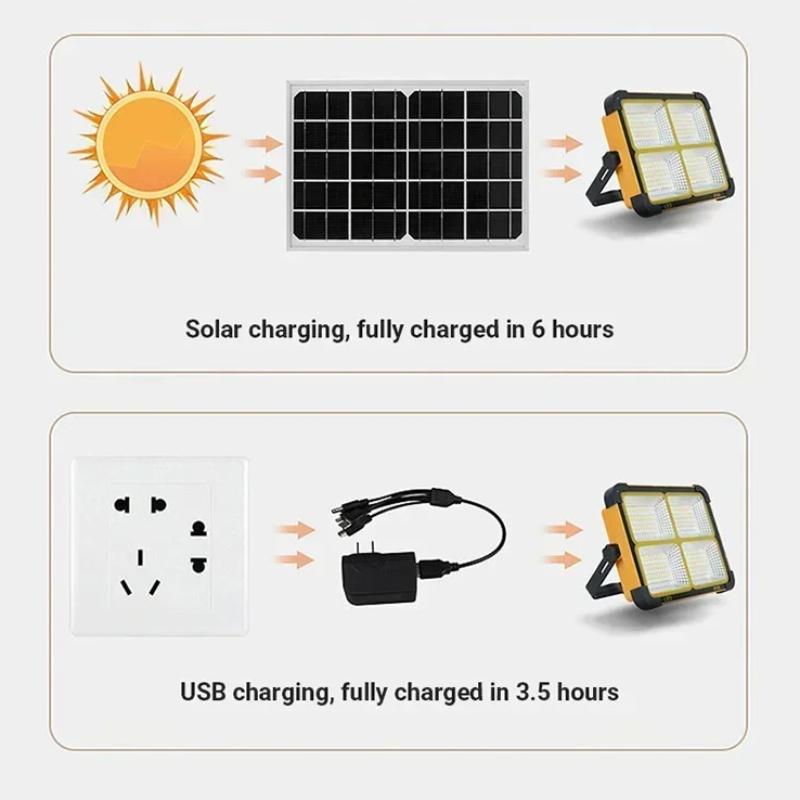 LED reflektor USB dobíjecí světlomet kempingová lampa přenosné venkovní světlo výkonná lucerna pracovní světla