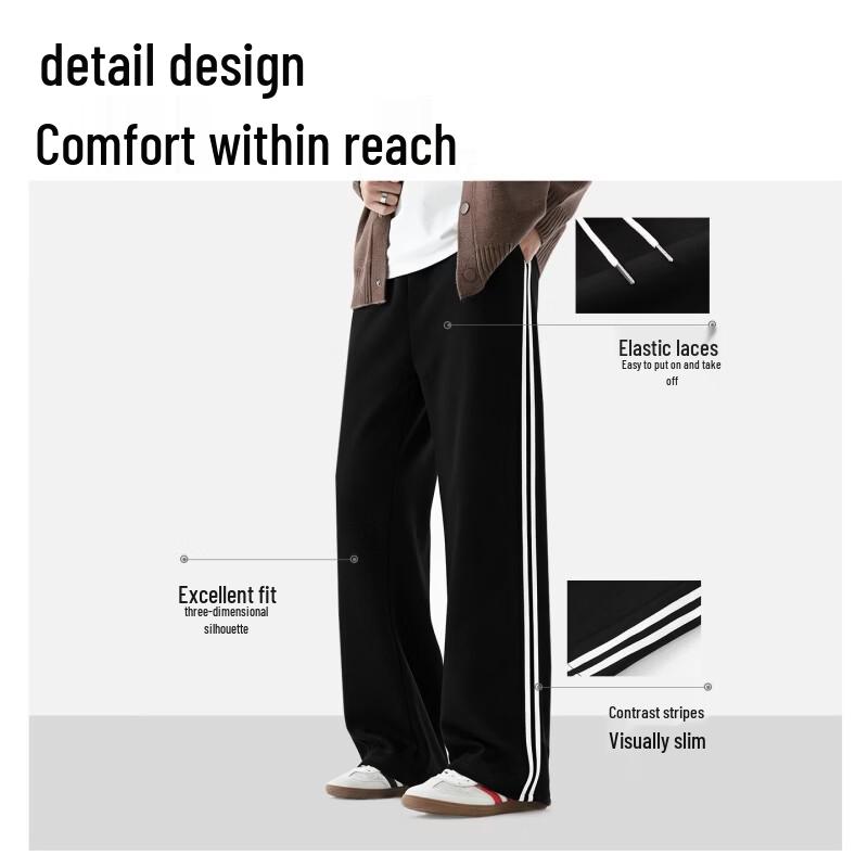 JEEP SPIRIT Men's 2026 Spring Autumn Loose Straight Leg Casual Sports Pants