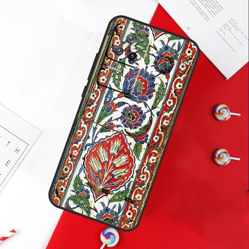 Ancient Floral Tiles Cover For Xiaomi 14T 11T 12T 13T Pro 13 14 15 Ultra POCO X7 Pro X3 X5 X6 F5 F6 M6 Pro Case
