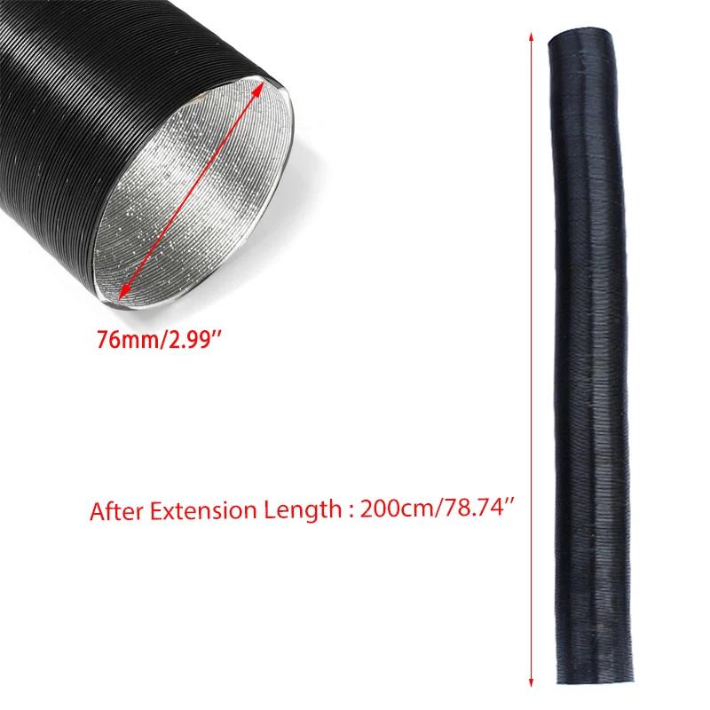 Air Intake Outlet Exhaust Stretch Corrugated Hose Pipe Flexible Combustion 25/42/60/76/90mm For Webasto Eberspacher Auto Heater