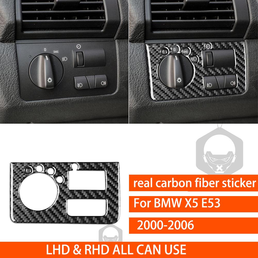 For BMW X5 E53 2000-2006 Center Dashboard Full Set Kit Trim Cover Tuning Real Carbon Fiber Sticker Car Interior Accessories