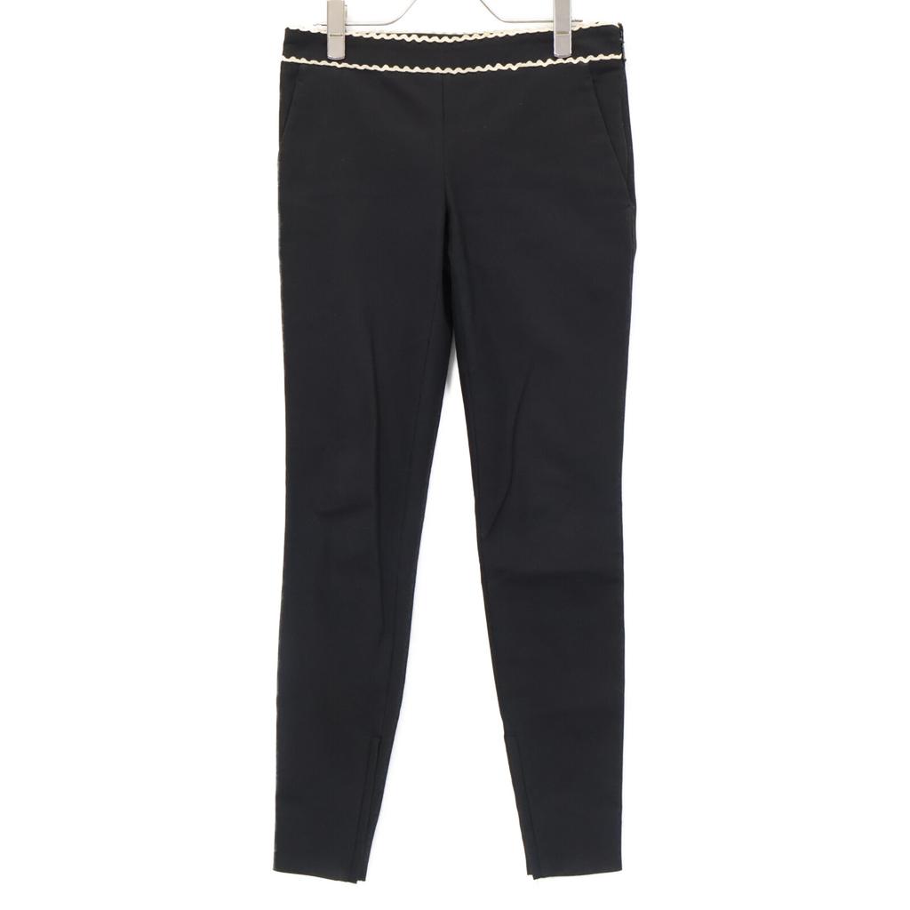 GUCCI Black 411636 Waist Design Pants Bottoms 36 blackUsed