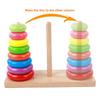 Wooden Toy Tower Of Hanoi Puzzle With Rainbow Rings For Kids Educational Play