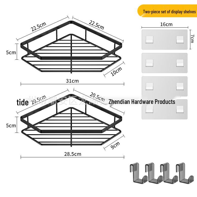 Stainless Steel Triangle Shelf No-Drill Wall Organizer for Bathroom/Kitchen