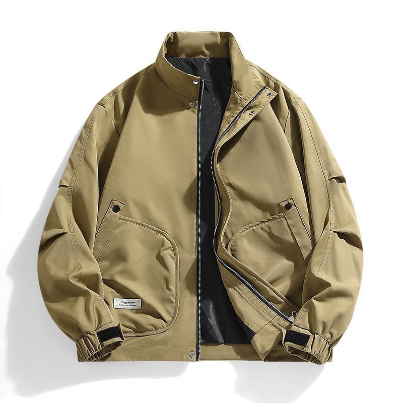 Large Size Jacket Men's Spring and Autumn New Men's Stand-up Collar Jacket Versatile Casual Jacket Fat Coat