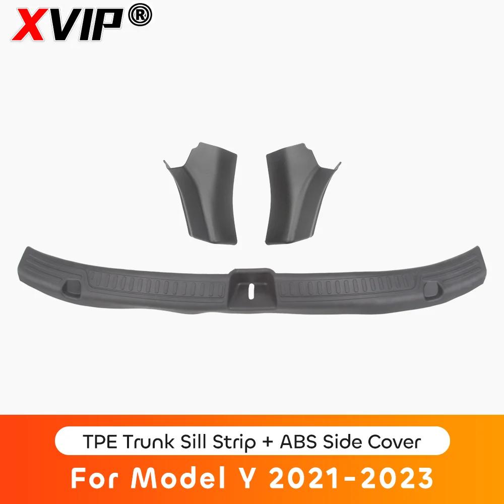 XVIP TPE Trunk Threshold Strip For Tesla Model Y 2021-23 Back Sill Anti Scratch Boot Loading Pad Protector ABS Side Corner Cover