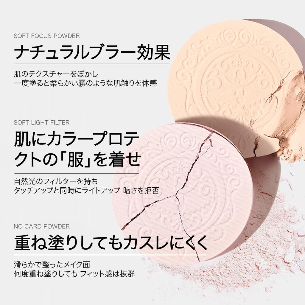 KIADZIE Powder Light Compact Foundation Foundation, Natural, Skin, Purple, Long-Lasting Coverage, Anti-Shine, (02-Light Skin)