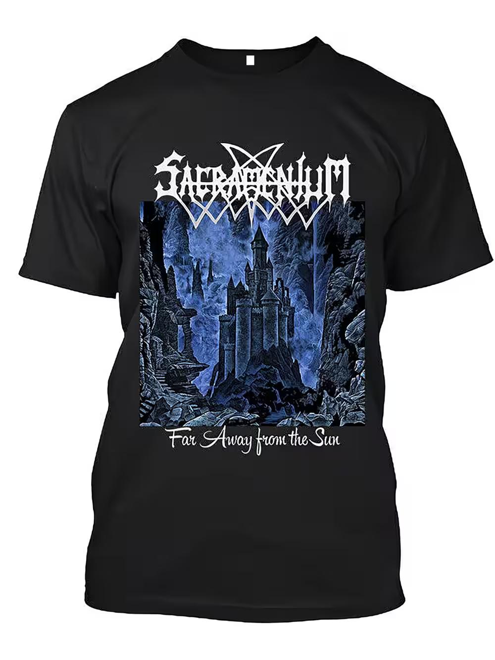 Sacramentum Far Away from The Sun Men S Heavy Metal Graphic T-Shirt - Gothic Castle Design S
