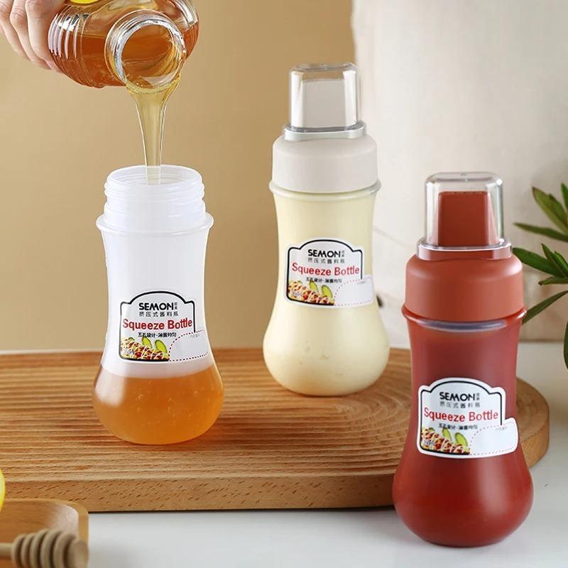 Porous Squeeze Sauce Bottle, Tomato Honey Salad Dressing Container, Barbecue Oil, Kitchen Seasoning Dispenser, Practical