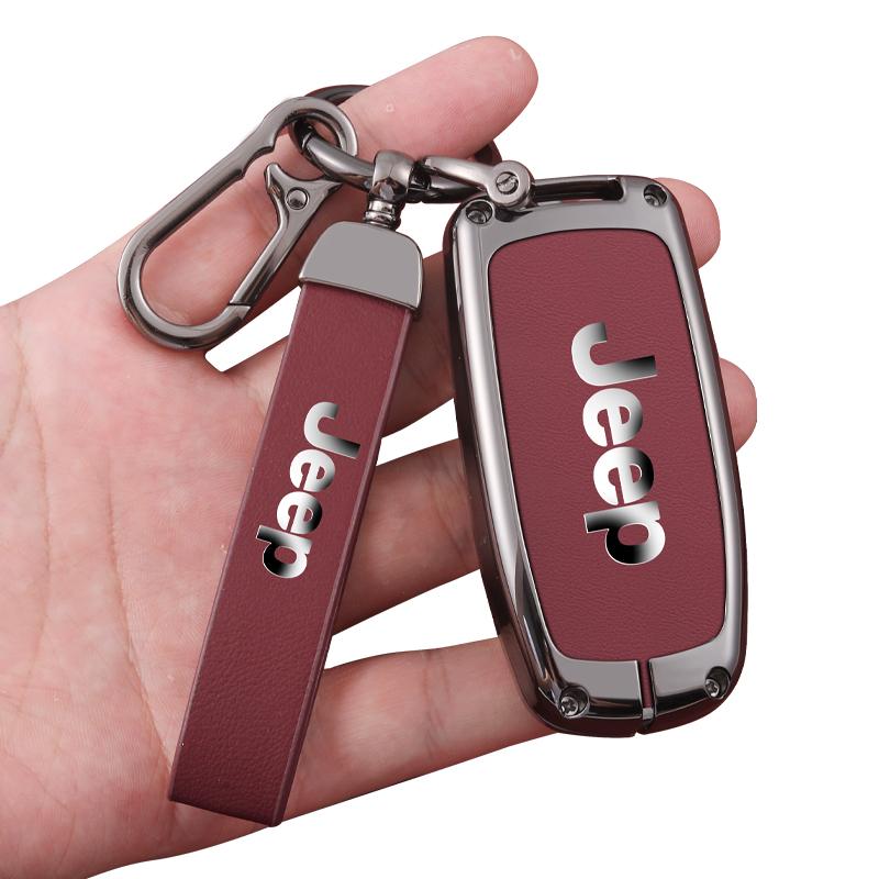 Leather Car Key Case Cover Shell For Jeep Renegade Wrangler Patriot Grand Cherokee Compass Liberty WK2 KL MP BU SRT Accessories