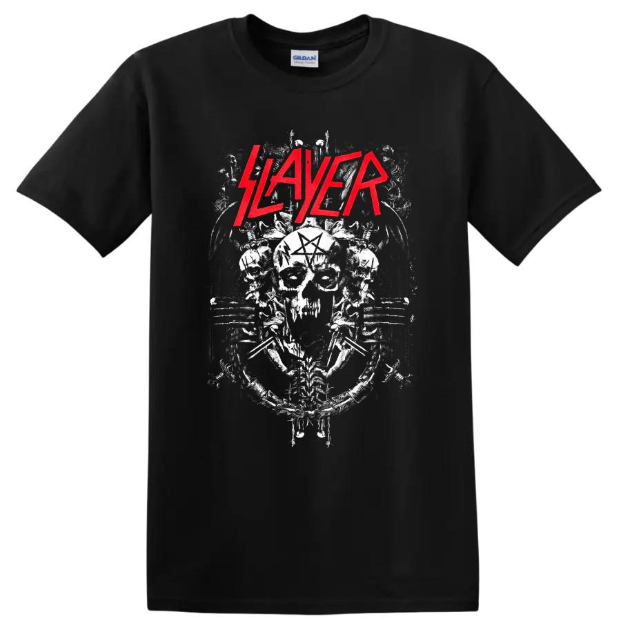 Slayer Rock Metal Music Skull T Shirt Red Graphic Band Tee