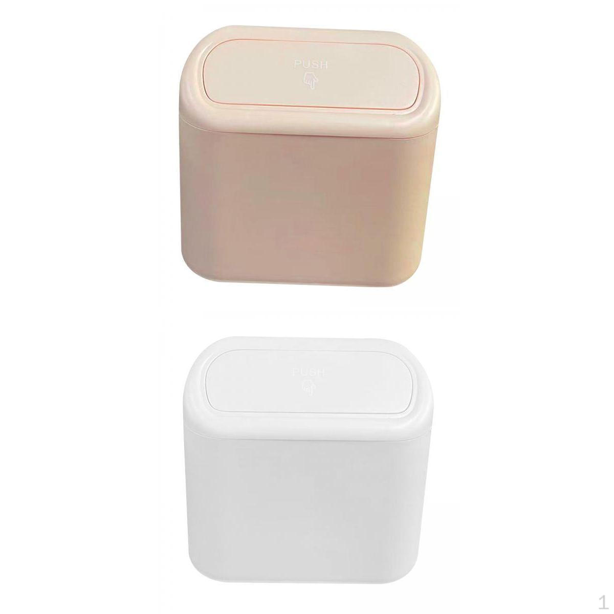 

Plastic Car Trash Can with Lid Pressing Bin