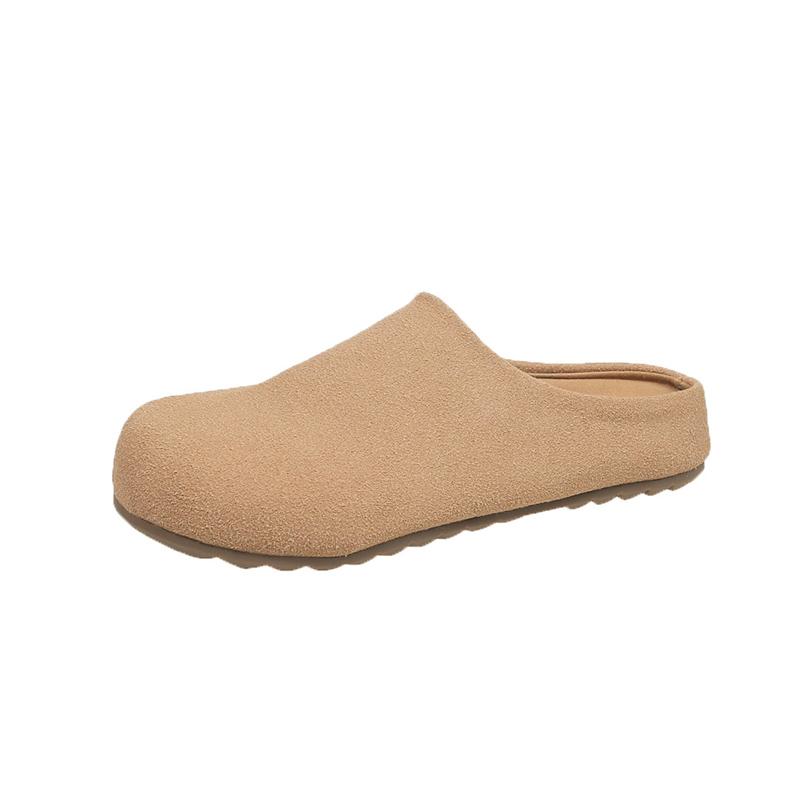 Women Corduroy Cross Strap Home Slippers Men Soft Warm Flat Slides Family Indoor Concise Plush Sandals for Four Seasons