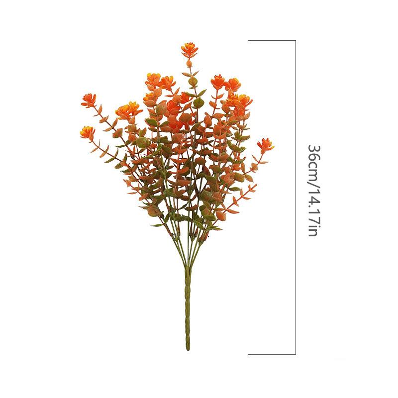 Orange-red Lavender Violet Persian Leaf Orchid 7 Fork Eucalyptus Wild Mountain Chrysanthemum