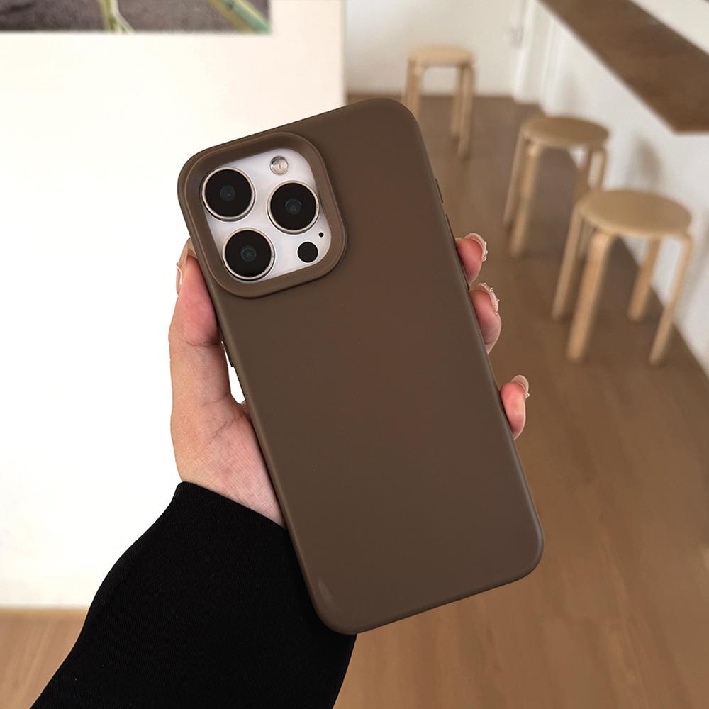 Applicable To Apple 17 Simple Solid Color Skin Feeling Mobile Phone Case Iphone15pro Silicone Anti-drop 13 All-inclusive Protective Case