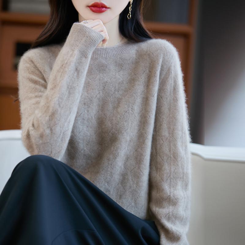 Dámský kašmírový svetr Kašmír Qinghe 30% kašmír 70% vlna podzimní a zimní pulovr hřejivý a módní