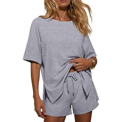 Women's European & American Casual Soft Pajama Set - Short-Sleeved Top & Shorts