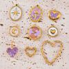 Stainless Steel Pendant Series Pink and Purple Cute Pendant Multiple Choice Earring Components DIY Necklace Jewelry Accessories