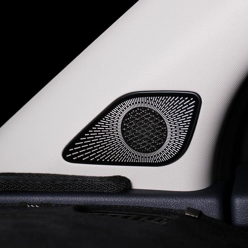 2PCS Set Door A-Pillar Tweeter Covers Speaker Decorative Stickers Stainless Steel Material for Kia Sportage NQ5 -2026