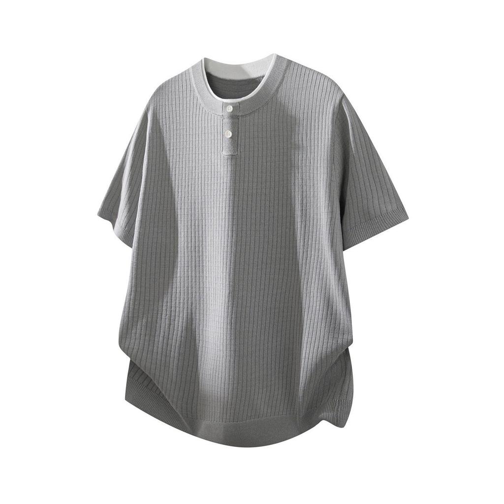2026 Japanese Style Men's Short Sleeve Knit Top: Trendy, Versatile, Summer Essential