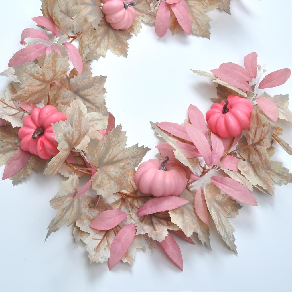 ArtificialWhite Maple Leaves, PinkPumpkinWhiteMaple Leaves, PinkFestival Decorations
