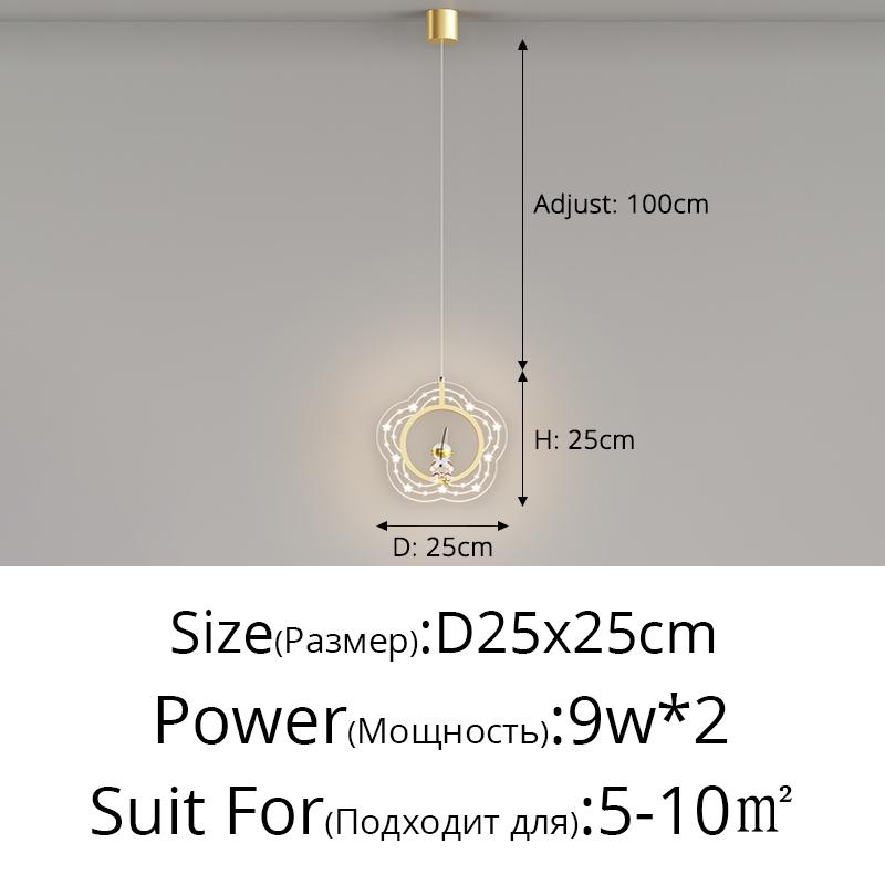 Led Children's Room Bedside Pendant Light Body Creative Cartoon Astronaut Bedroom Chandelier Home Indoor Decor Lighting Fixtures