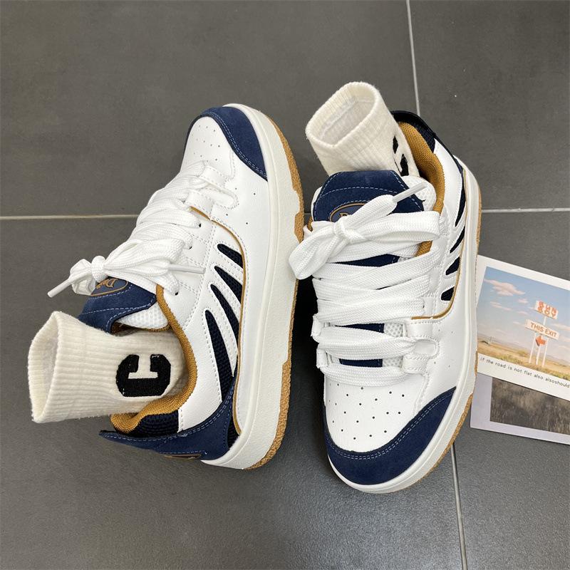 Autumn new product student couple casual bread shoes chic contrasting colors versatile German training sports board shoes women