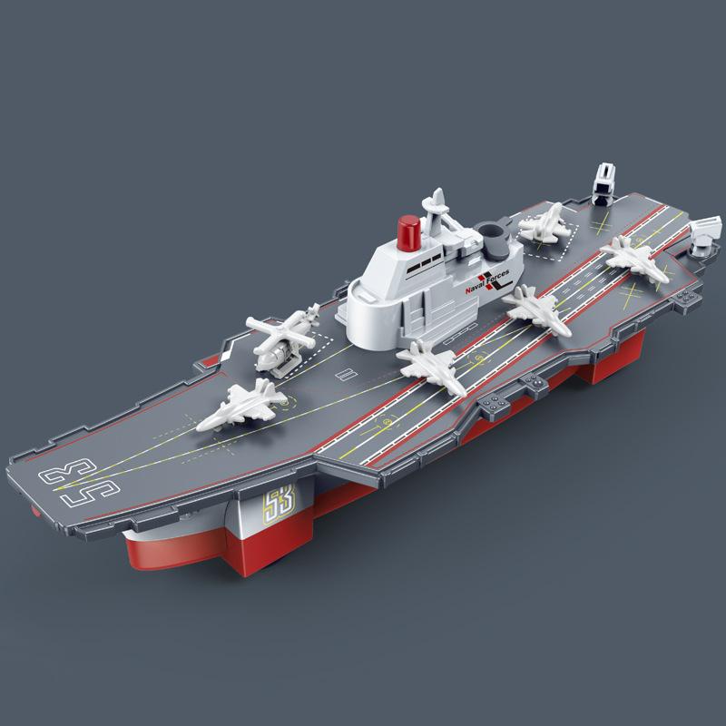 Large Aircraft Carrier Model With Water Spray Childrens Educational Toys Inertia