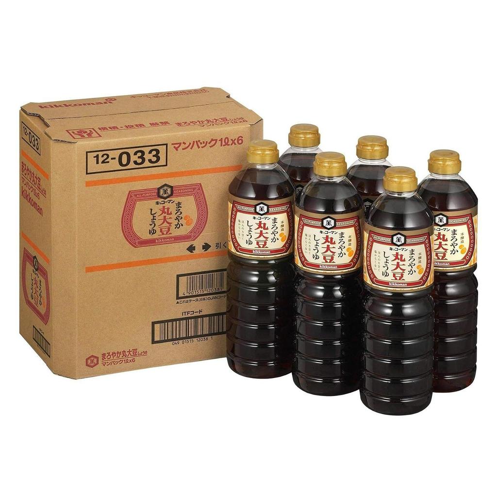 Kikkoman Foods Mild Round Soy Sauce 1L 6 bottles