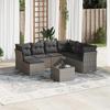 VidaXL Garden Lounge Set 8 Pcs with Grey Cushions Wicker 3218000