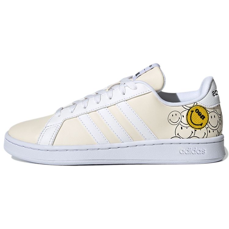 Adidas Smiley X  Neo Grand Court Low Top Sneakers Women Sneakers Beige GY5001