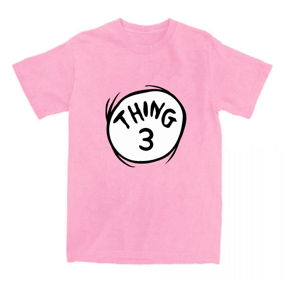 

One Thing Two Thing Twins Tshirt Cat in The Hat Unisexga Printing Tshirts Unisex Streetwear Cotton Short Sleeve Loose Female Tees 4XL