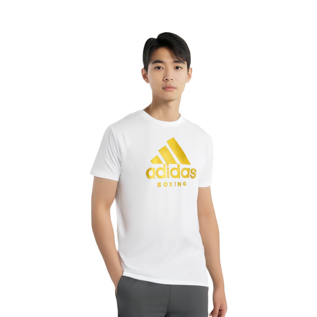 Adidas Breathable Comfortable Printed Casual Sports Short Sleeve T-Shirt Men Tops White ADICTB