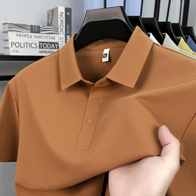 Lapel Collar Short Sleevepolo7 ABusiness Loose Fit T-Shirt