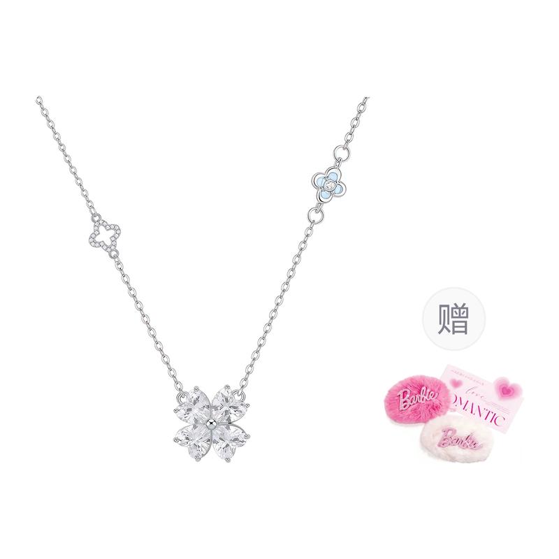 Barbie necklace [New Year Limited Edition & Lucky Words] Four-leaf clover clavicle chain, sweet temperament love splicing pendant BBXNXL-00021 коричневый