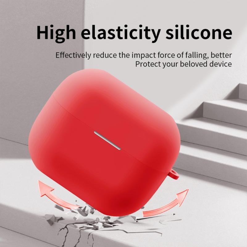 Silicone Cover with Carabiner Protective Wireless Charging Headphone Wireless Earphone Accessories for Buds 3 Men Women