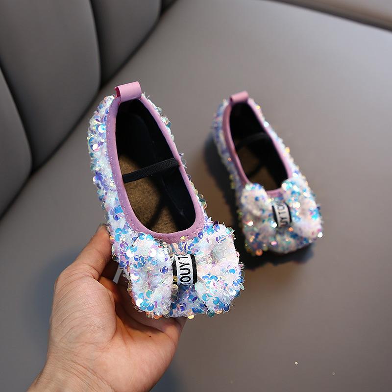 Mädchen Lederschuhe 2025Herbst Neu Schleife Prinzessin Kinderschuhe Vielseitiger Flacher Babyschuh Mädchenschuh Koreanische Prinzessin Schuhe Mary Jane Schuh