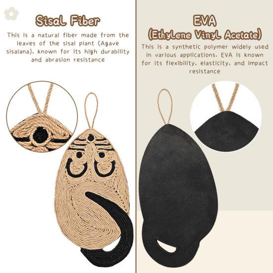 Sisal Katzenkratzmatte Rattenform Tür Wandbehang Kratzpad Vertikaler Katzenkratzbaum Möbelbeschützer für Wohnungskatzen Kätzchen